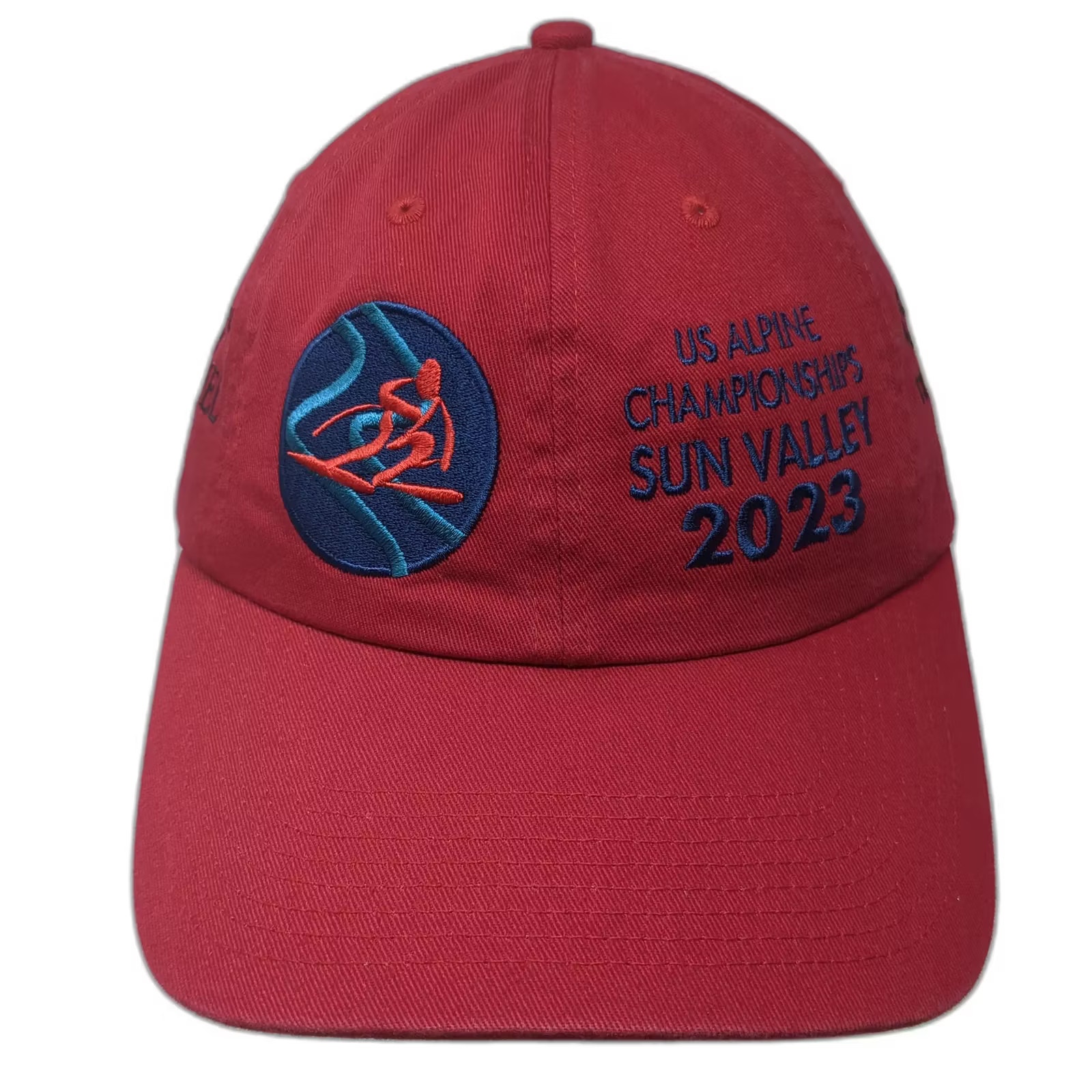 Fahrenheit Red Blue Baseball Cap Hat Us Alpine Championships Sun Valley 2023 Os